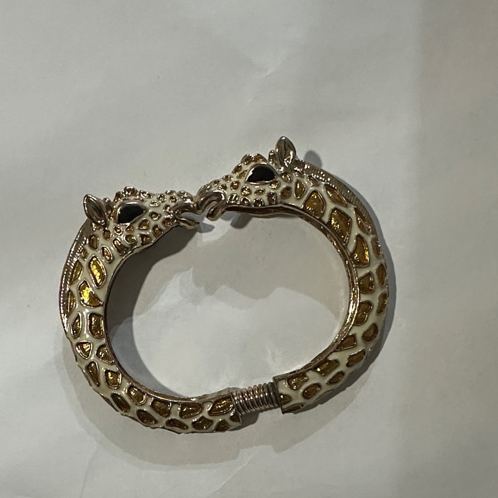 Kenneth Jay Lane Giraffe Design Bracelet - Gold and Brown